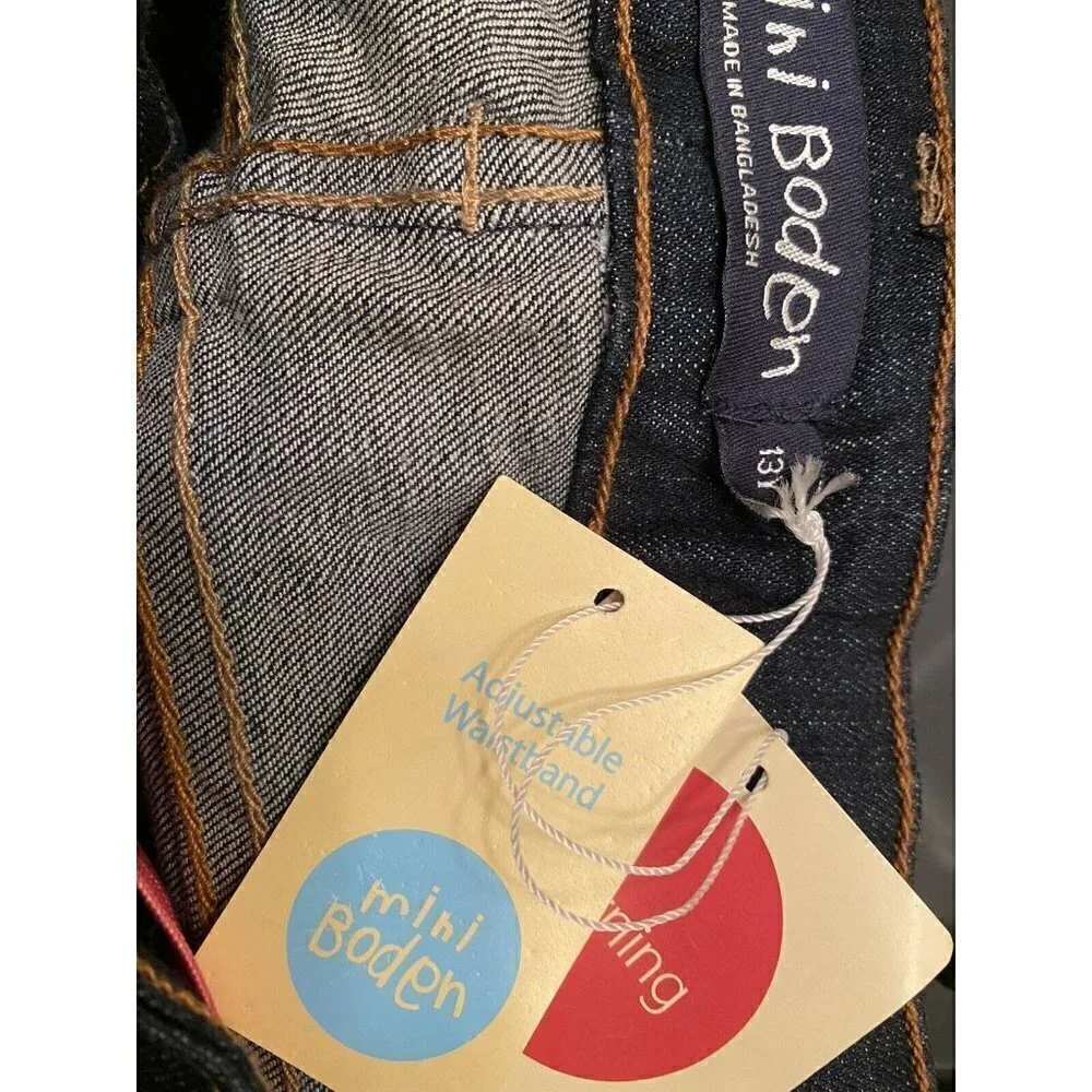 Mini Boden Sz 13 Girl’s Blue Jeans NWT‎